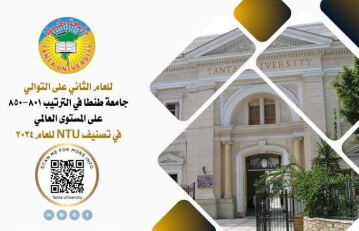 جامعة طنطا في الترتيب 801-850 على المستوى العالمي في تصنيف NTU للعام 2024