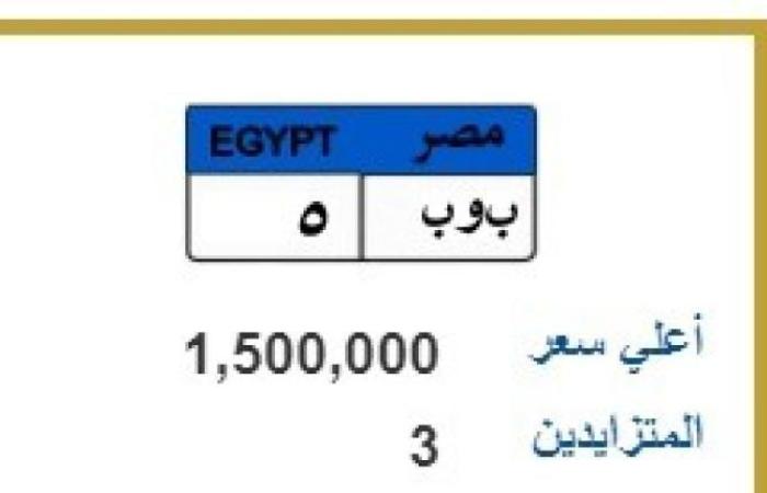 أسعار اللوحات المعدنية المميزة تصل لـ 1.5 مليون جنيهl صور