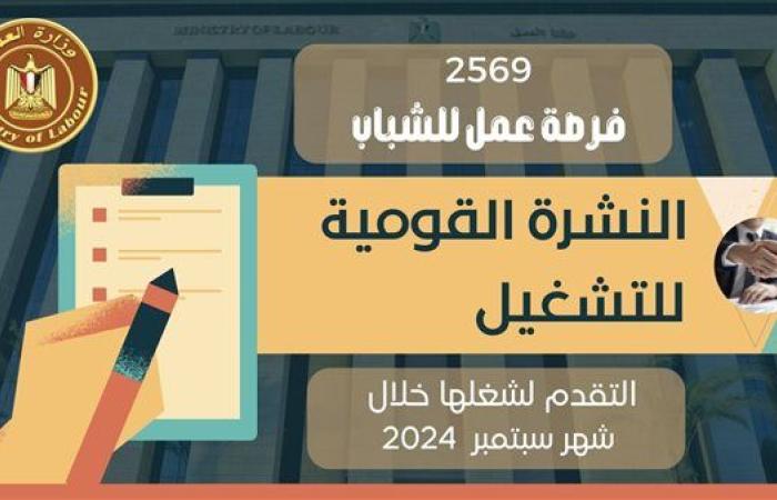 وزارة العمل تعلن وظائف جديدة للشباب في 15 محافظة.. التفاصيل