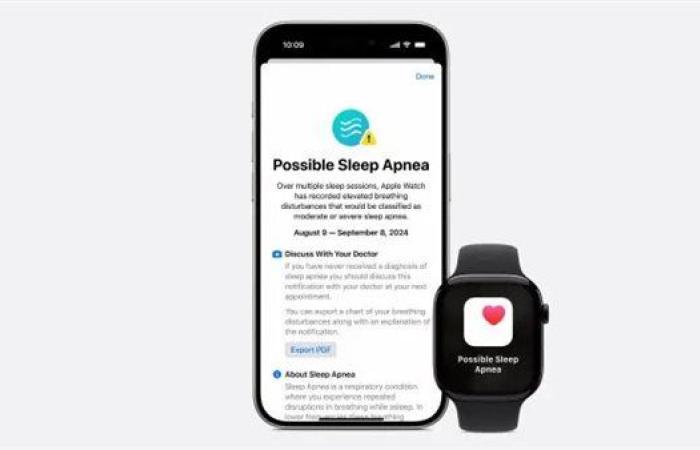 آبل تقدم ميزة اكتشاف انقطاع النفس أثناء النوم إلى Watch Series 10
