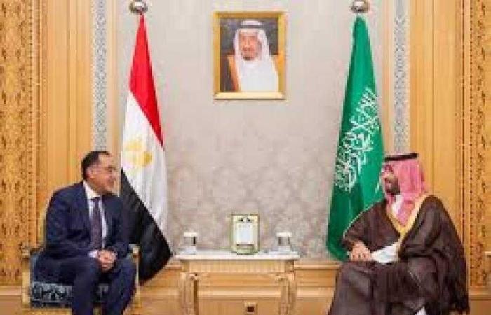 الأمير محمد بن سلمان ولى العهد السعودى يستقبل رئيس الوزراء مصطفى مدبولى