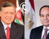 الرئيس السيسي وملك الأردن يؤكدان رفضهما أي محاولات لتهجير الفلسطينيين في الضفة الغربية وغزة